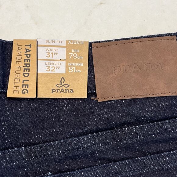 Prana Jeans NEW Mens 31x32 Blue Dark Rinse Hillgard Slim Fit Tapered Leg Organic - Picture 11 of 13